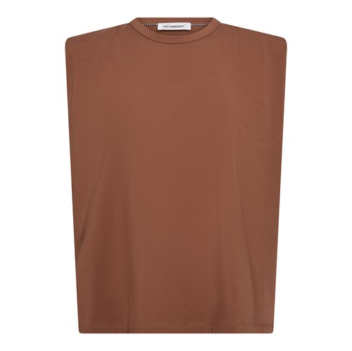 Co'Couture EddieCC T-shirt med skulderpude, Suntan Brun